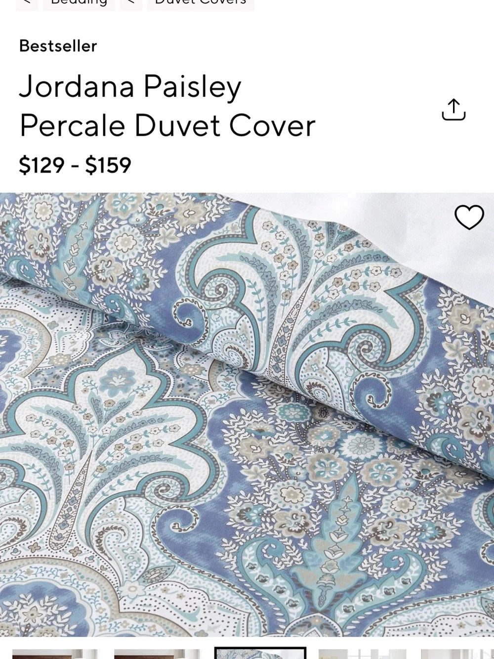Pottery Barn Duvet cover and shams